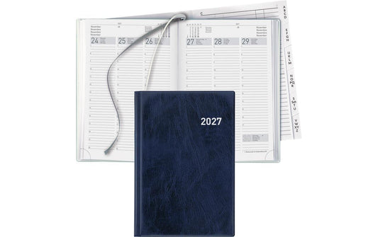 Biella | Geschäftsagenda Terminia PVC 2027 | d-blau, 1W/2S, 14,5 x 20,5 cm