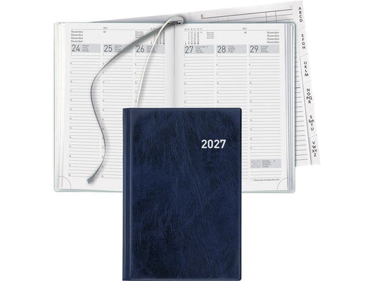 Biella | Geschäftsagenda Terminia PVC 2027 | d-blau, 1W/2S, 14,5 x 20,5 cm