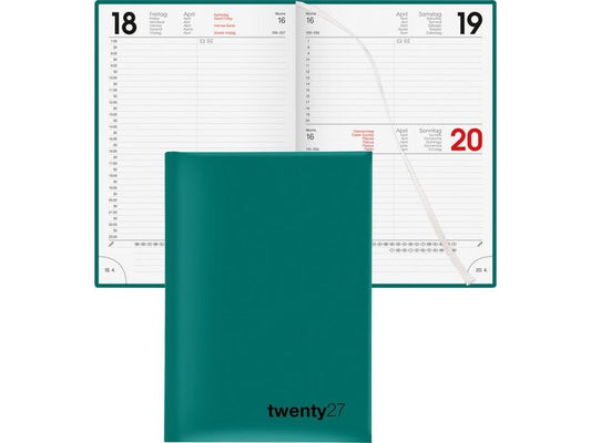 Biella | Geschäftsagenda Colourful 2027 | petrol, 1T/1S, 14.5x20.5 cm