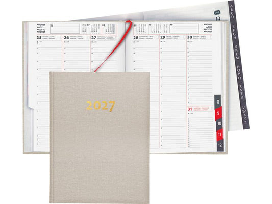 Biella | Geschäftsagenda 2027 Orario beige | 17.8 x 23.5 cm, 144 Seiten, 1 Wo auf 2 S.