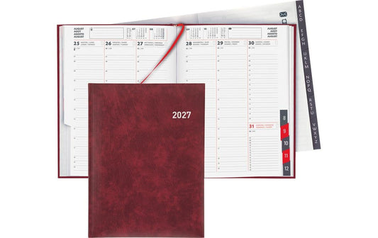 Biella | Geschäftsagenda 2027 Orario weinrot | 17.8 x 23.5 cm, 144 Seiten, 1 Wo auf 2 S.