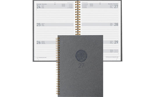 Biella | Geschäftsagenda Dispo Term Natural | d-grau, o-Wire, 2027, 1W/2S, 14.5x20.5 cm