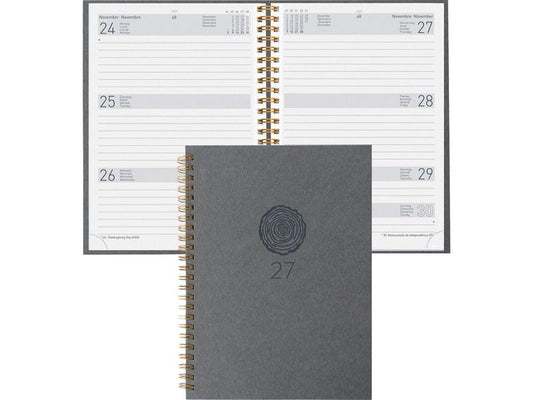Biella | Geschäftsagenda Dispo Term Natural | d-grau, o-Wire, 2027, 1W/2S, 14.5x20.5 cm