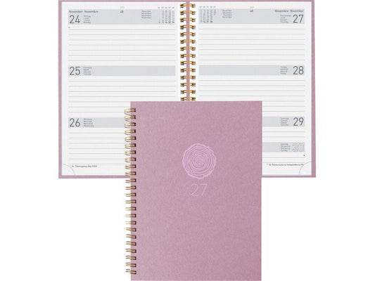 Biella | Geschäftsagenda Dispo Term Natural | rosa, o-Wire, 2027, 1W/2S, 14.5x20.5 cm