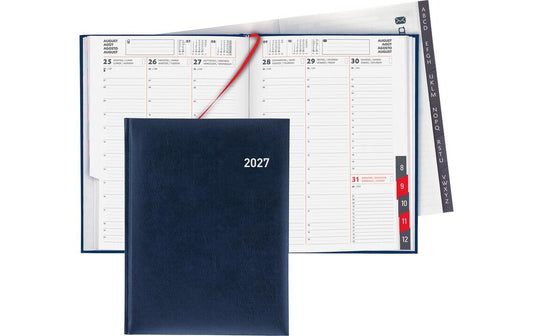 Biella | Geschäftsagenda 2027 Orario d-blau | 17.8 x 23.5 cm, 144 Seiten, 1 Wo auf 2 S.