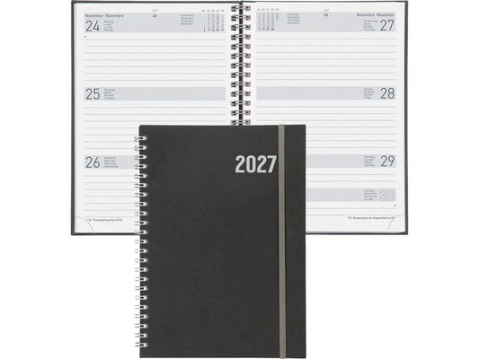 Biella | Geschäftsagenda Dispo Term Savanna | d-grau, o-Wire, 2027, 1W/2S, 14.5x20.5 cm