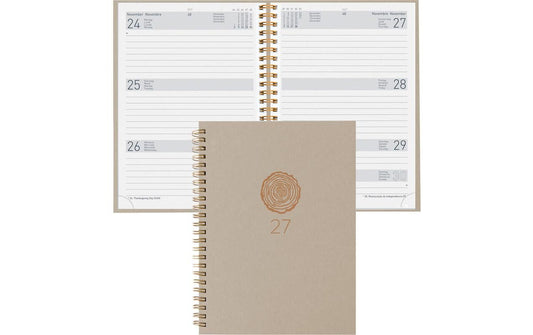 Biella | Geschäftsagenda Dispo Term Natural | h-grau, o-Wire, 2027, 1W/2S, 14.5x20.5 cm