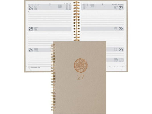 Biella | Geschäftsagenda Dispo Term Natural | h-grau, o-Wire, 2027, 1W/2S, 14.5x20.5 cm