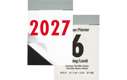 Biella | Tagesabreisskalender 2027 | 4 x 5.9 cm, hoch, 390 Blatt