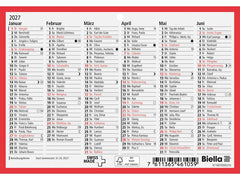 Biella | Wandkalender 2027 A6 | 6 Monate pro Seite