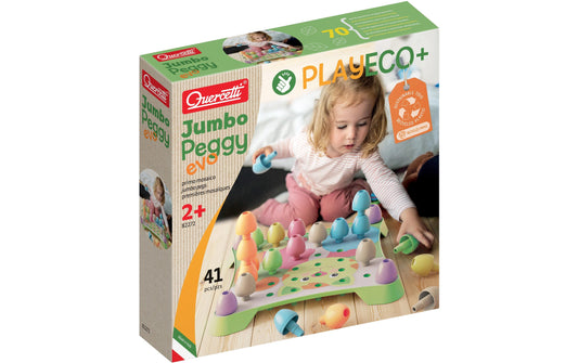 Quercetti | PlayEco+ Jumbo Peggy | Mosaik-Steckspiel (41 Teile)
