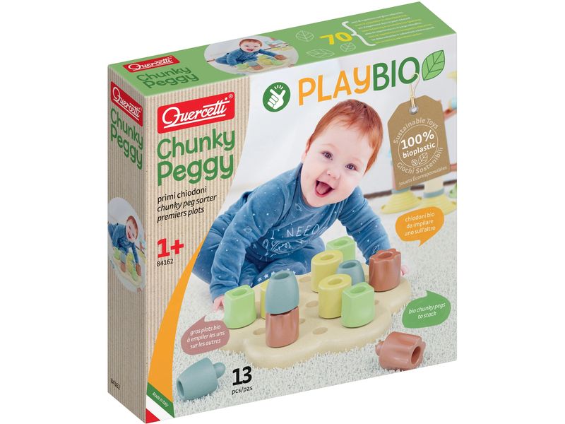 Quercetti | PlayBio Chunky Peggy | Mosaik-Steckspiel (13 Teile)