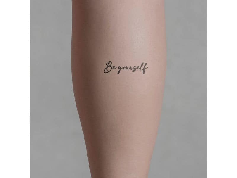 minink | Tattoo Schrift Be yourself künstl. | Grösse: S (4.2 cm x 1.2 cm)