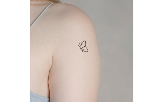 minink | Tattoo Abstrakter Schmetterling | Grösse: S (1.9 cm x 2.2 cm)