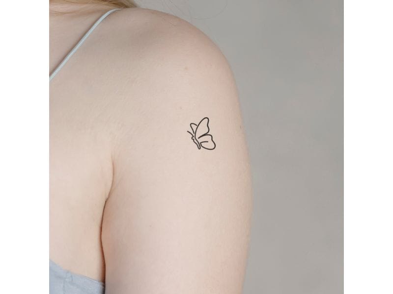 minink | Tattoo Abstrakter Schmetterling | Grösse: S (1.9 cm x 2.2 cm)