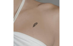 minink | Tattoo Stilvolle Feder | Grösse: S (2.1 cm x 3.3 cm)