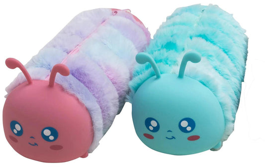 Exacompta | Schlamperetui Candy Tidy Raupe | 22x9cm, TPU, Kunstfell/Silikon, assortiert