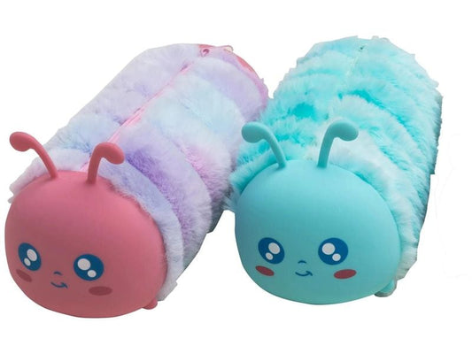 Exacompta | Schlamperetui Candy Tidy Raupe | 22x9cm, TPU, Kunstfell/Silikon, assortiert