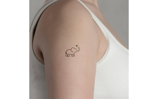 minink | Tattoo kleiner Elefant | Grösse: S (3.0 cm x 2.4 cm)