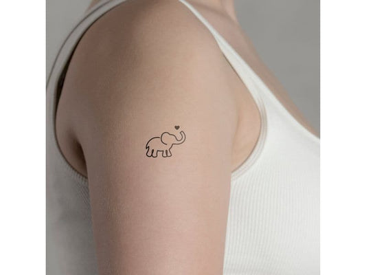 minink | Tattoo kleiner Elefant | Grösse: S (3.0 cm x 2.4 cm)