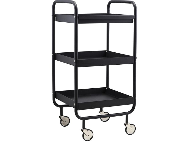 House Doctor | Bartrolley Roll. Schwarz | 42x38x85 cm (LxBxH), Sthal, PP