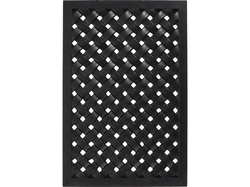 House Doctor | Fussmatte Braid, Schwarz | 90x40x1.7 cm (LxBxH), Gummi