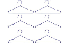 House Doctor | Kleiderbügel Wire, 6er Set | Blau, 40x20 cm (LxH), Eisen, Nylon