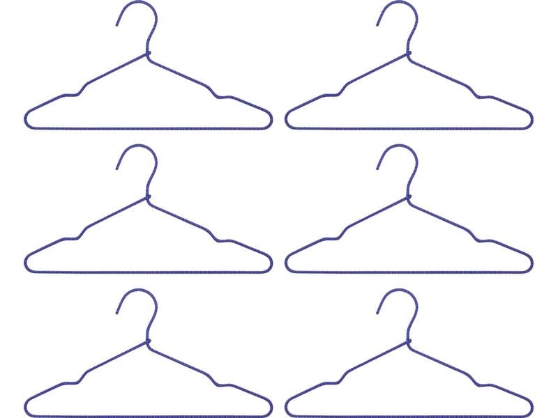 House Doctor | Kleiderbügel Wire, 6er Set | Blau, 40x20 cm (LxH), Eisen, Nylon