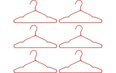 House Doctor | Kleiderbügel Wire, 6er Set | Rot, 40x20 cm (LxH), Eisen, Nylon