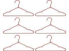 House Doctor | Kleiderbügel Wire, 6er Set | Rot, 40x20 cm (LxH), Eisen, Nylon