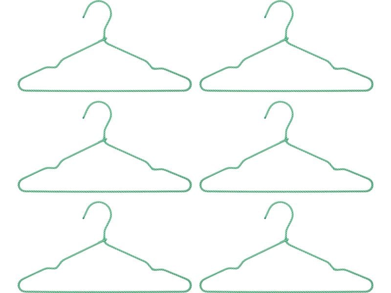 House Doctor | Kleiderbügel Wire, 6er Set | Grün, 40x20 cm (LxH), Eisen, Nylon
