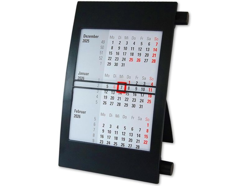 Simplex | 3-Monats-Tischkalender 2027 | Drehknöpfe blau