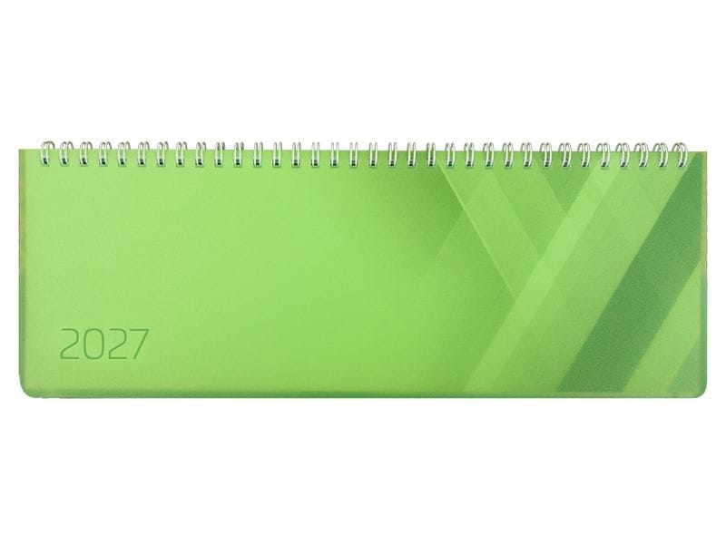 Simplex | Pultkalender Colors 2027 | grün, 1 Woche/2 Seiten, 290x105mm