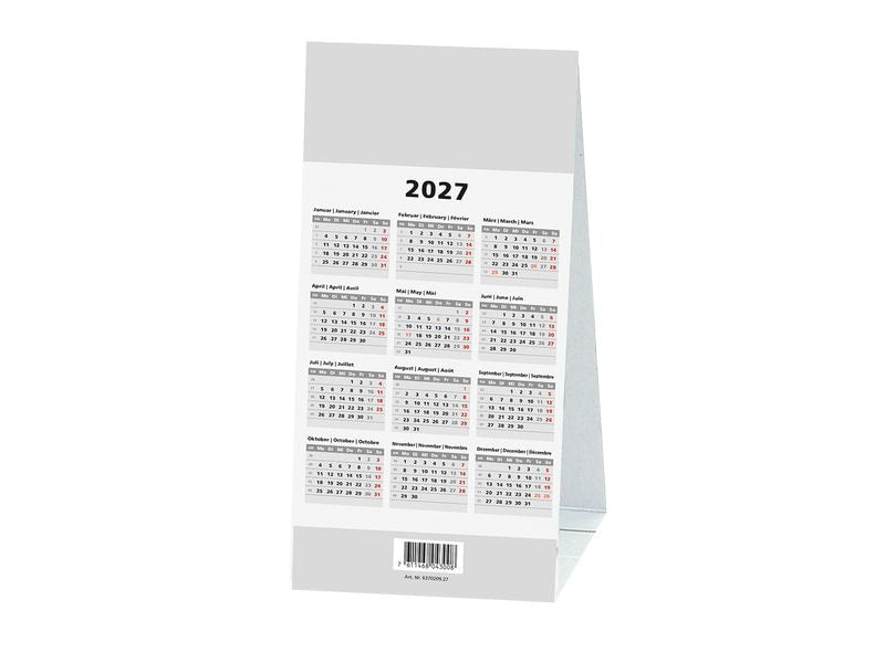 Simplex | 3-Monats-Tischkalender 2027 | 3 Monate im Überblick, 95x202mm