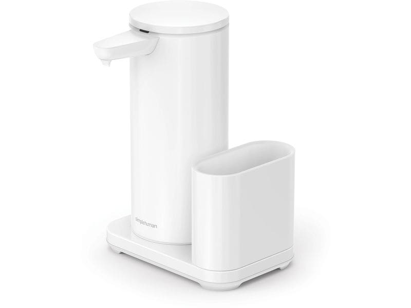 Simplehuman | Sensorspender mit Caddy, 414 ml | Weiss, Edelstahl