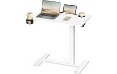 VASAGLE | mobiler, manueller Stehtisch weiss | mit Platte 80x45cm höhenverst. 65-102cm 4 R