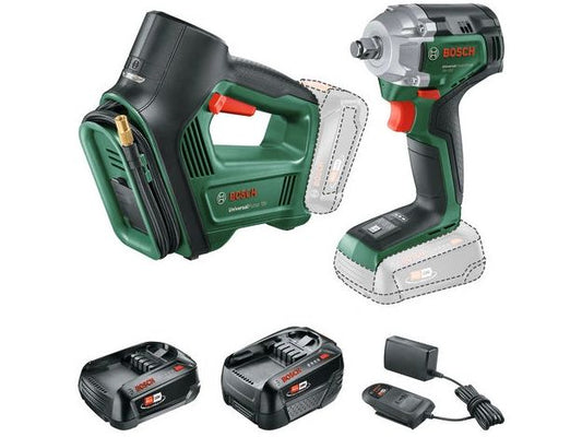 Bosch | 18V UniImpactDrive+UniPump | 1x PBA 18V 2Ah, PBA 18V 4Ah
