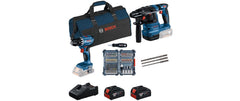Bosch Professional | 2x 18V Set GSR + GBH + 2x GBA 4Ah | 2x Bits + GAL 18V-40