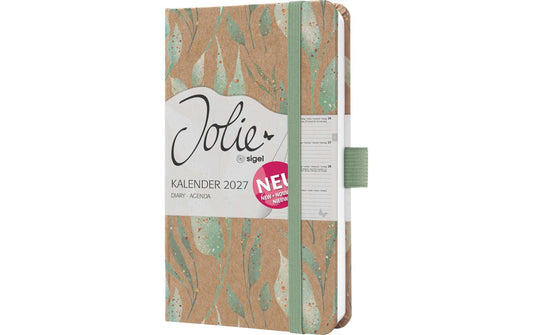 Jolie | Wochenagenda Pure, Sparkle Leaves A6 | 1W/2S, 174 Seiten, 9,5x15cm, d/e/fr/nl