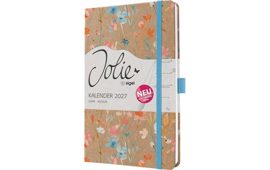 Jolie | Wochenage. Pure, Blue Floral, A5 | 1W/2S, 174 Seiten, 13.5x20.3cm, d/e/fr/nl
