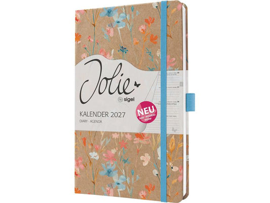 Jolie | Wochenage. Pure, Blue Floral, A5 | 1W/2S, 174 Seiten, 13.5x20.3cm, d/e/fr/nl