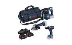 Bosch Professional | 18V Set GSR + GWS + GBH + 2x GBA 4Ah | GAL 18V-40
