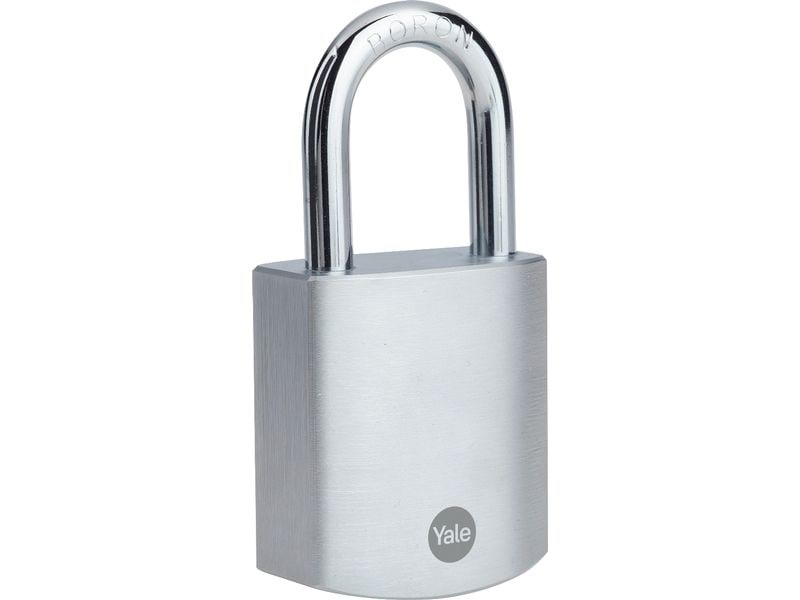 Yale | Vorhängeschloss Messing Y128B verchromt | 50/32 Euro-Halbzylinder