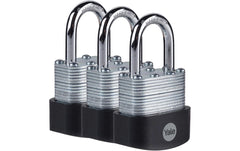 Yale | Vorhängeschloss Lamellenstahl Y125B | 3er Set 40/22