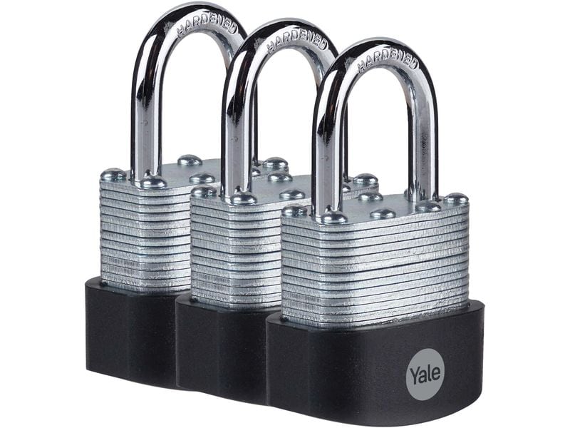 Yale | Vorhängeschloss Lamellenstahl Y125B | 3er Set 40/22