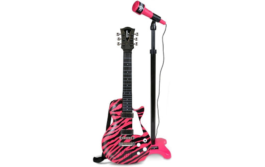 Bontempi | Rockgitarre mit Standmikrofon | pink