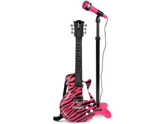 Bontempi | Rockgitarre mit Standmikrofon | pink