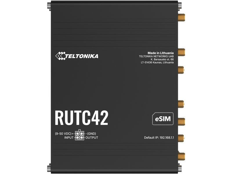 Teltonika | RUTC42 LTE Industrierouter WiFi-6 | Dual Cat.4 LTE, 5x GE LAN, 2xSIM, 2xeSIM
