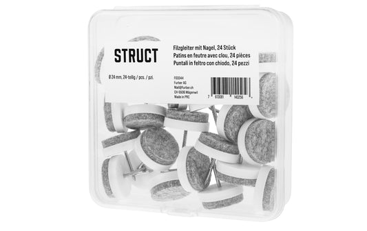 STRUCT Filzgleiter mit Nagel, rund, 24-tlg.