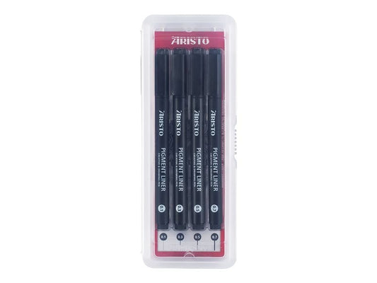 Aristo | Pigmentliner 4er Set | schwarz, Stärke 0.1/0.3/0.5/0.7mm